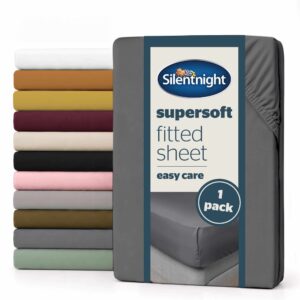 Silentnight Supersoft Charcoal Fitted Sheet