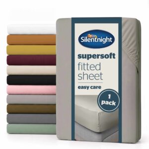 Silentnight Supersoft Dove Grey Fitted Sheet